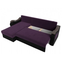 Угловой диван Меркурий Лайт (велюр фиолетовый чёрный)  - Изображение 1
